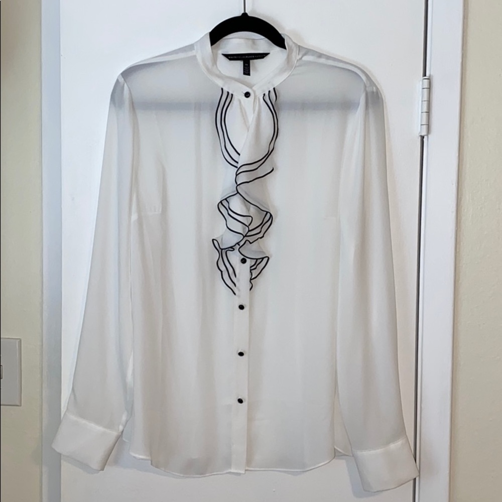 WHBM White Business Top